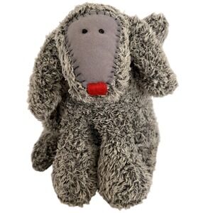 Lynsey‎ Paterson Gray Plush Stuffed Animal Dog Floppy Ears Embroidered Face VTG